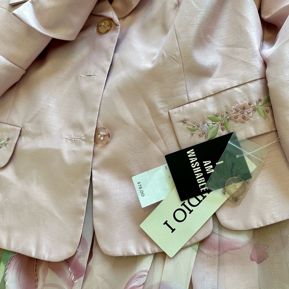 NWT Studio I Pink Beaded Mother of the Bride Skirt Jacket Set Dress Suit Sz 10 - Picture 8 of 11